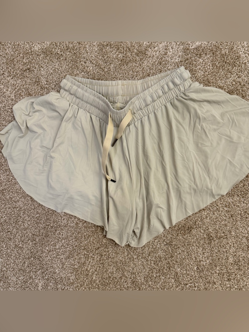 liberty Light Sage Elastic Waist Athletic Shorts with Drawstring